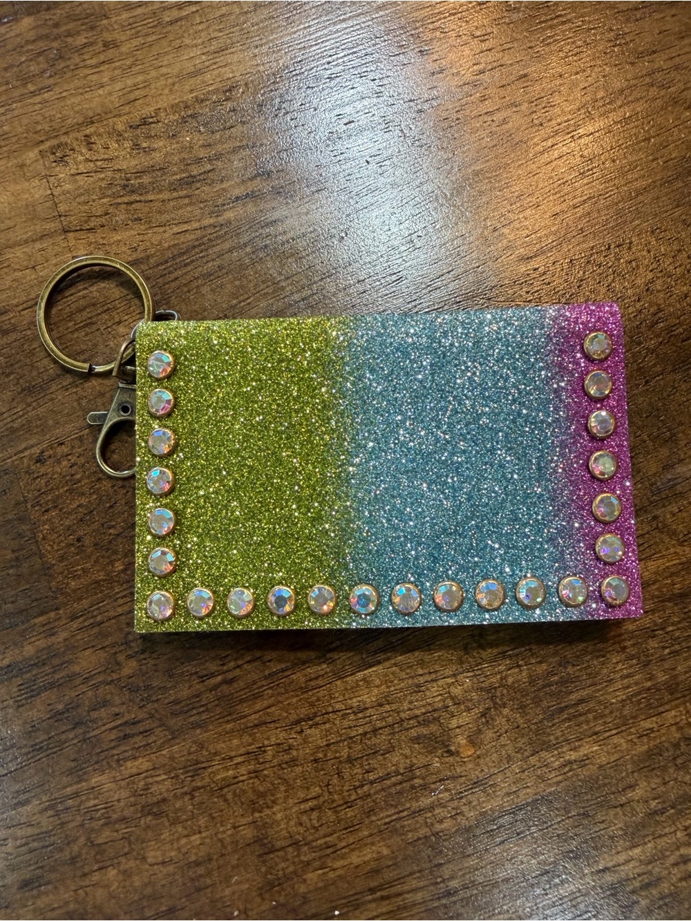 Keep It Gypsy Becca Glitter Ombre Card Holder Keychain